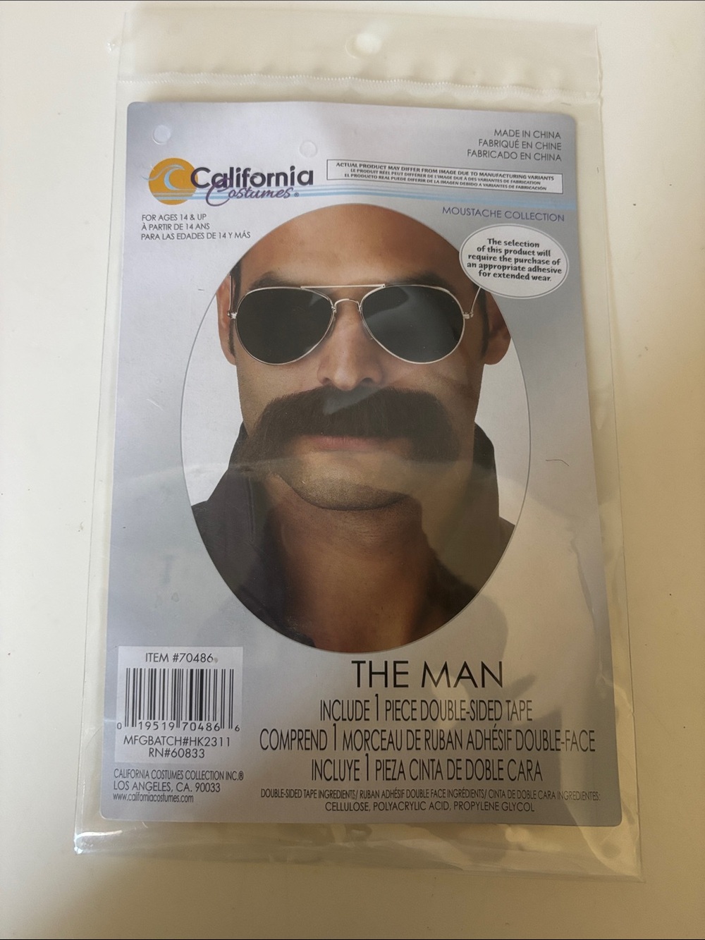 California Costumes Brown Costume Moustache